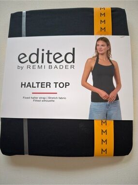 NWT Women's Remi Bader Black Halter Top Size Medium (G4)